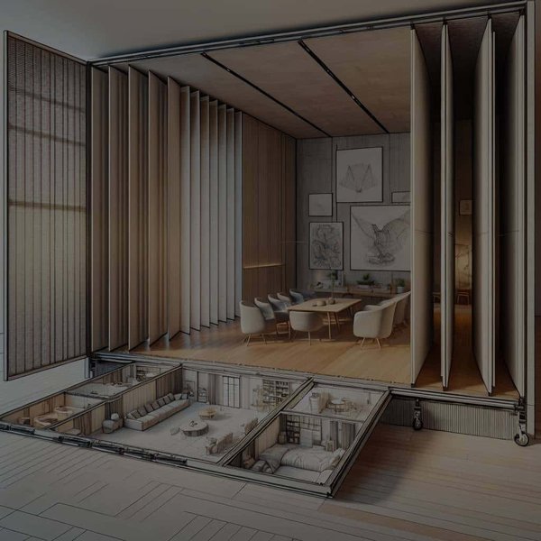 What's the Best Strategy for Creating a Collapsible Wall System That Transforms an Open Plan Space?